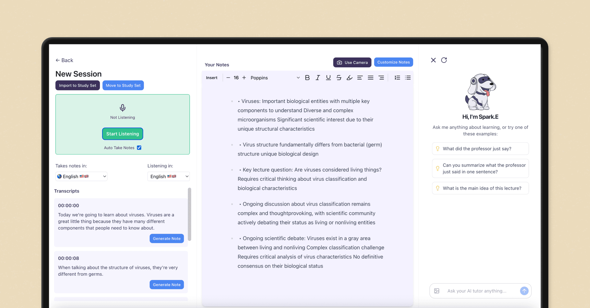 StudyFetch product screen 2