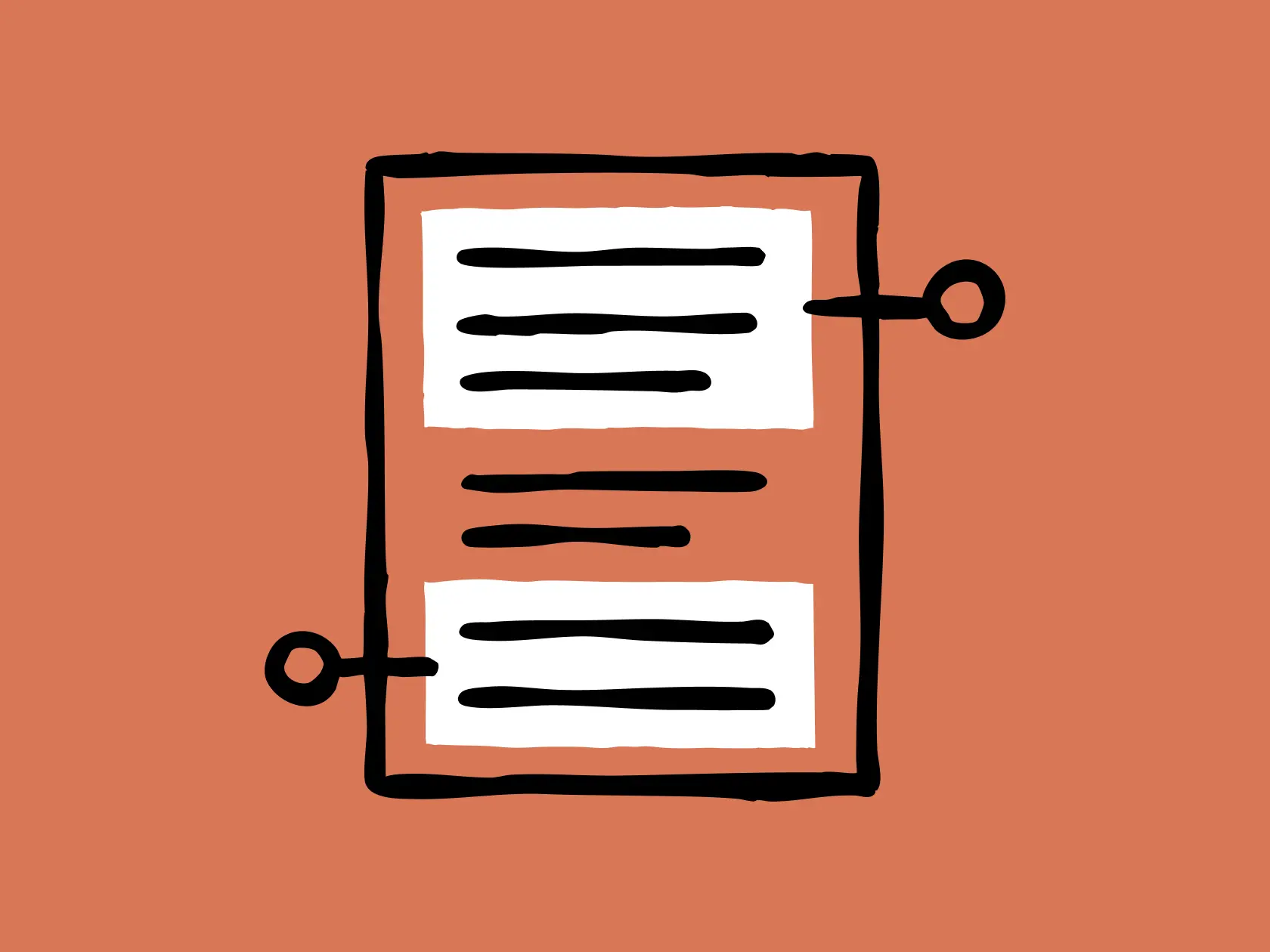 An illustration of lines of text with highlighted citations. 